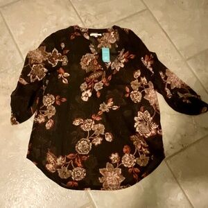 NWT Sheer brown blouse